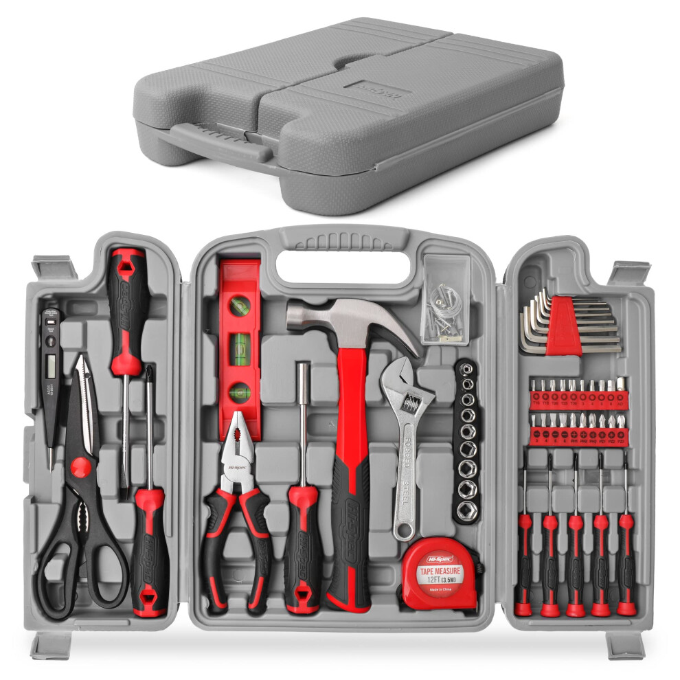 Hi-Spec 54Pc Home & Office Diy Tool Kit Set. Complete Household Tool Box With Essential Hand Tools Included For Basic Repairs, Maintenance & Home 5051221752280