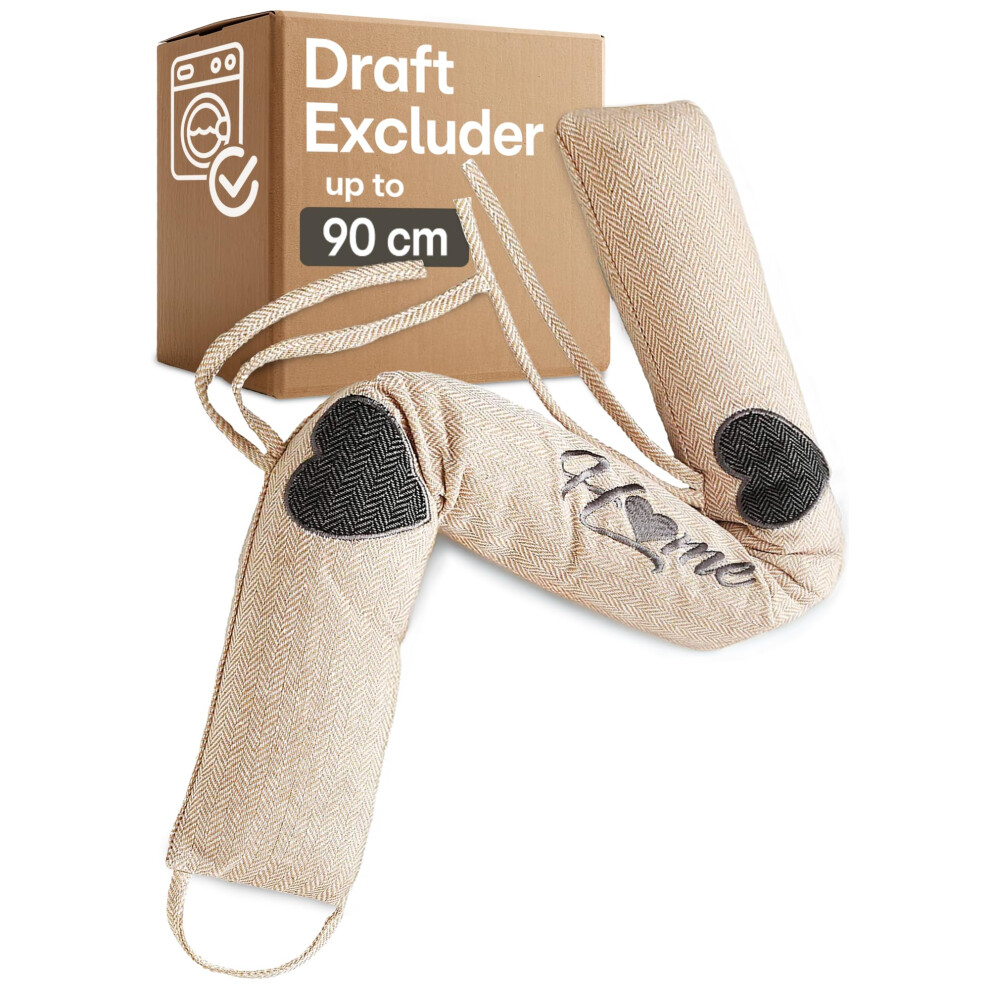 Praknu Draft Excluder For Doors & Windows - Draught Excluder Extra Heavy 90Cm/35In - Removable & Washable - Simple Installation - No Glue Or Drilling 5051221754277