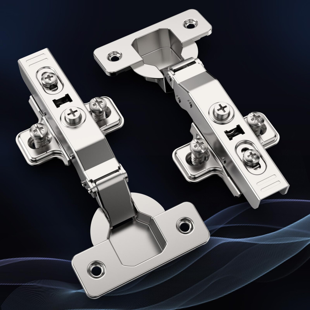 Furniware Pack Of 4 Soft Close Hinges - 3D Adjustable Nickel Concealed European Cabinet Hinges 5051221756172
