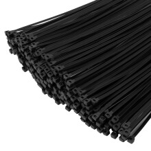 XINGO Black Cable Ties Pack of 1000, 300mm x 4.8mm, Premium Nylon Durable Zip Ties, Self-Locking UV Resistant Nylon Plastic Wire Ties for Indoor and