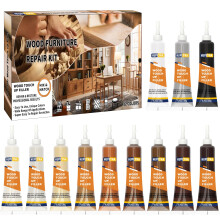 Wood Repair Kit, 12 Colour Wood Fillers, Furniture Repair Kit, Repair Scratch, Cracks, Stains, Discoloration for Wood Furniture, Door, Cabinet, Floor,