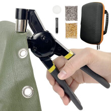 HAPDEN Eyelet Punch Kit with bag and 200 pcs 10mm Eyelets, Complete Eyelet & Grommet Kit for DIY Tarpaulin Ring Repair and Installation