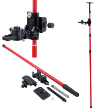TOPWAY Laser Level Telescopic Pole 115-300 cm High Carbon Steel Extendable Floor to Ceiling Laser Rod with Holder and Nylon Bag, for Rotary Cross Line