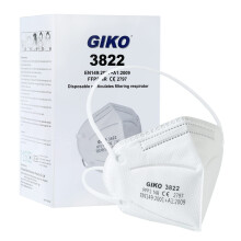 GIKO FFP2 Masks Pack of 50 FFP2 Respirator Mask FFP 2 Disposable Dust Masks 5-Layer Protective Face Masks, White