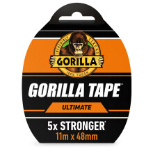Gorilla Tape Ultimate, 11m, Black - Our Strongest Tape Ever*, One Loop Holds 350kg* | Water Resistant with High Tensile Strength | Great For Hauling,