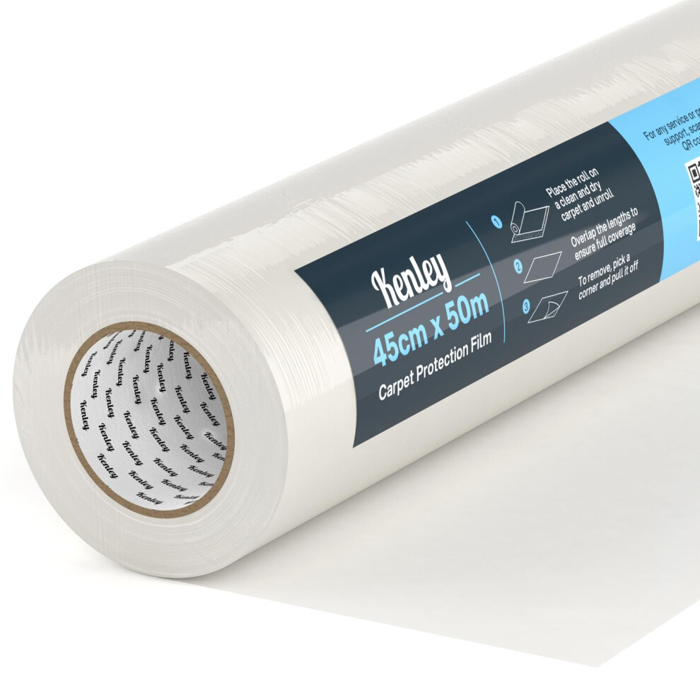 Carpet Protector Roll - Self Adhesive Carpet Protection Film - Sticky Clear Plastic Carpet Stair Hard Floor Cover - Heavy Duty Puncture Resistant & 5051221751733