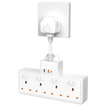 Multi Plug Adaptor, 4 Way Plug Adapter Extension Socket with PD20W USB C Slot, UK Wall Adaptor with 3 USB, Multi Outlets Extender for Home, Office,