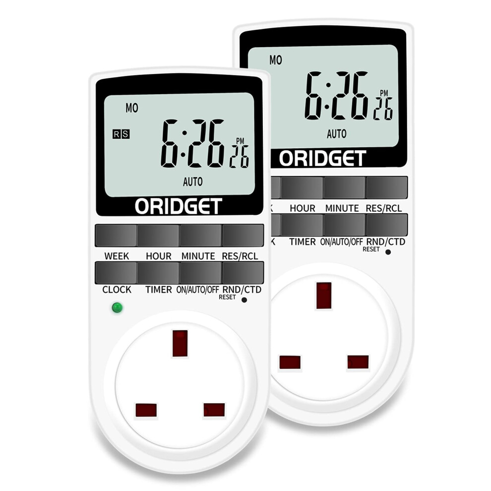 Digital Electrical Timer Plug Socket With 18 On-Off Programs, Countdown And Security Random Mode For Lights And Home Appliances, 24 Hour Weekly 5051221758978