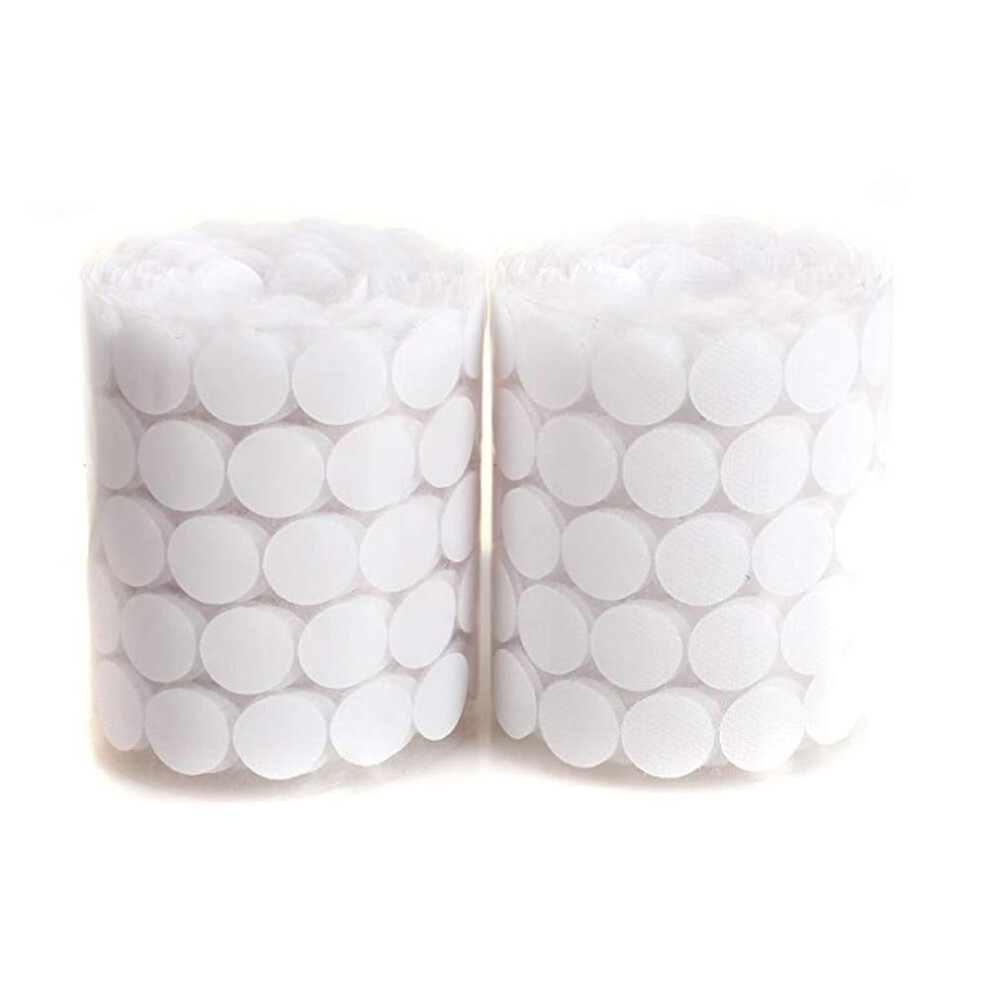 1000Pcs 20Mm Strong Self-Adhesive Hook And Loop Dots, Waterproof Diy Movable Backing Fastening Tape, Double Sided Sticky Adhesive Pads For Home, 5051221759319