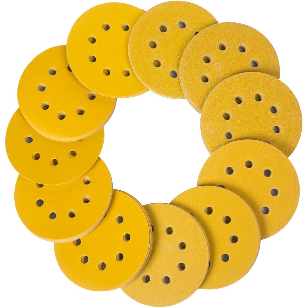 Stebruam 110Pcs 125Mm Sanding Discs, Orbital Sander Discs Include 60 80 100 120 150 180 240 320 400 600 And 800 Grit Sand Sheets 5051222381304