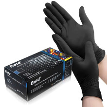 UK BEST BRANDS (100) Black Nitrile Disposable Gloves (Large)- Heavy Duty - Tattooist tattoo mechanic - Latex and Powder Free