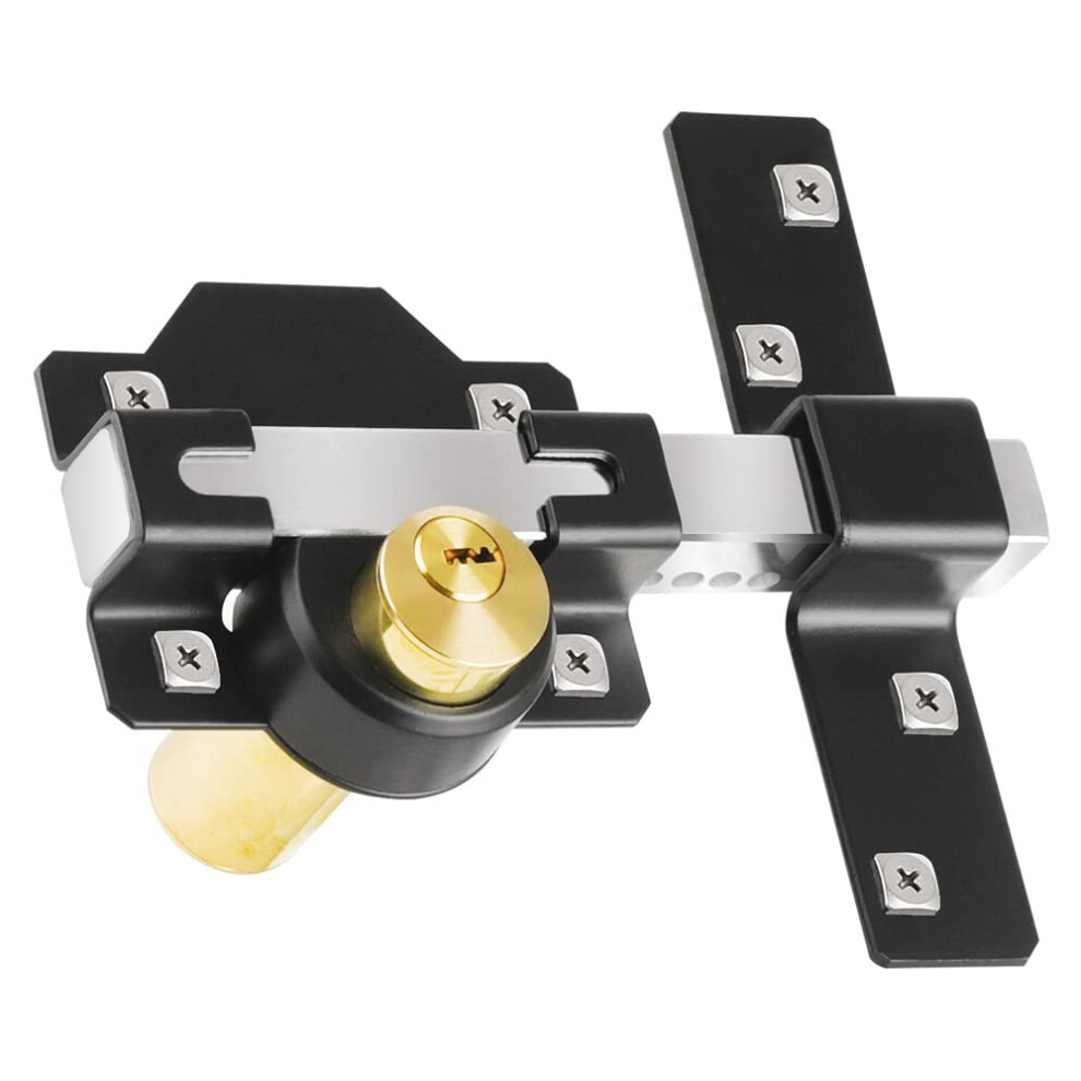 Jvsurf Both Side Lock Door 50Mm Long Throw Gate Lock Stainless Steel Grade Lockable With Rear Double Locking For Yard?Garden Doors/Gates Supplied 5 5051221758893