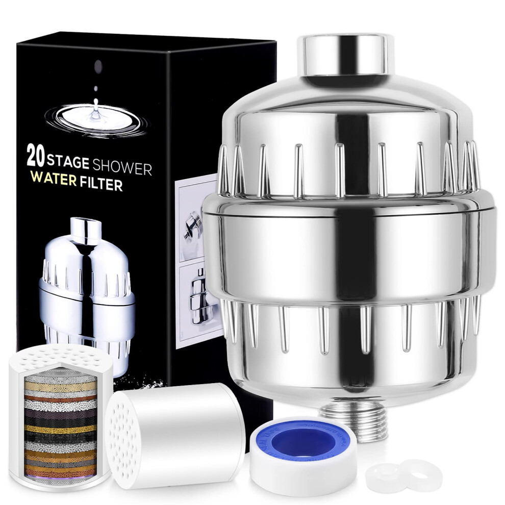 20 Stage Shower Filter Laicky Shower Head Filter, Hard Water Filter, Skin And Hair More Healthier, Remove Chlorine Heavy Metals And Other Sediments, 5051222395554