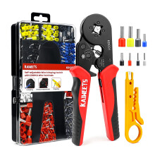 KAIWEETS Crimping Tools Set?Ferrule Crimping Tool 0.25-10 mm?(AWG 23-7) with 1200PCS Terminal Connector Sleeves?Self-Adjustable Ratchet Wire Crimping
