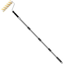 Paint Roller with Extended Detachable Thickended Pole, Long Household Wall Painting Tool, Mural Brush for Walls and Ceiling (Paint Roller Kits)