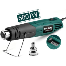 PRULDE Mini Heat Gun Dual Temp, 500W Hot Air Gun Tool 248?-454? with one Nozzle for Crafts DIY, Epoxy Resin, Shrink Wrap, Electronics, Embossing