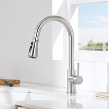 DERW Kitchen Tap, Pull Out Kitchen Mixer Tap, 360? Swivel Spout, 2 Modes Spray, Stainless Steel Construction, Anti-Splash, Single Handle Easy Control,