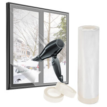 fowong Window Insulation Kit, 1.6 m x 10 m - Upgraded POF Insulating Shrink Film Reduces Heat Loss & Condensation, Fits Most Windows Doors &