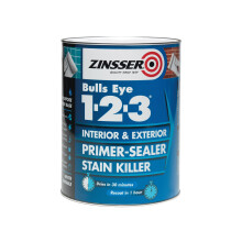 Zinsser Bulls Eye 1-2-3 Primer-Sealer & Stain Killer 2.5 litre Ready Mixed Colour - White