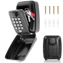 Gekufa Key Safe Outdoor Police Approved and Preferred, Key Lock Box Wall Mounted Outside with Code, 12-Digit Combination Keysafe Lockbox for Home