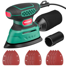 HYCHIKA 140W Detail Electric Sander, 13000 OPM Mouse Sander Efficient Dust Collection, with 12PCS Sanding Sheets, Ideal for Sanding Wood and Removing