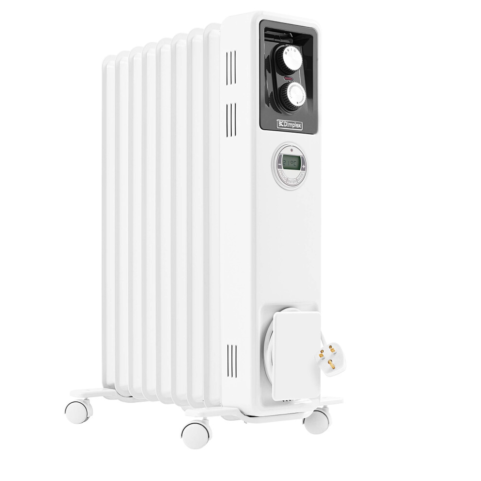 Dimplex Ecr20tie 2Kw Portable Eco Radiator, Oil Free Column Heater, Freestanding Electric Heating Unit, Quiet Plug In Lightweight With Adjustable