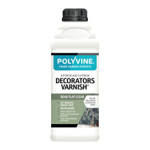 Polyvine Decorators Varnish Dead Flat ? Water Resistant Clear Varnish with UV Protection - Seals and Protects Emulsion, Acrylic Paint, Wallpaper,
