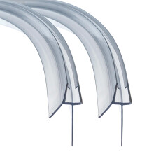 QOROCO Pre Curved Shower Door Seal Strip 2Pcs 90 cm for 4-6mm Curved Glass Covers up to 20mm Gap Shower Screen Seal Strip Replacement Pre - Curve