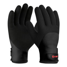 KAYGO Waterproof Thermal Work Gloves, Full Hand Latex Coated, Insulated Liner for Freezer Cold Weather Fishing Winter Outdoor Work, KG140 (Full Black,