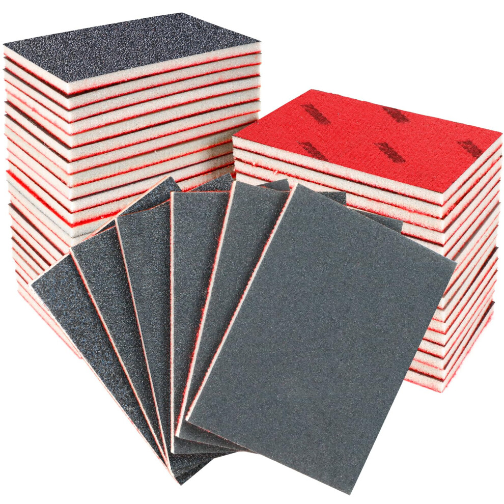36 Pcs Sanding Sponge - 80/120/180/240/320/400 Grit Sanding Pads, Flexible Sandpaper Block Coarse And Fine, Foam Sand Pads Washable And Reusable, Wet 5051222382875