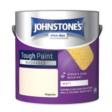 Johnstone's - Washable Paint - Magnolia - Matt Finish - Emulsion Paint - Highly Durable - Stain Resistant - Non Toxic & Low Odour - 12m2 Coverage per