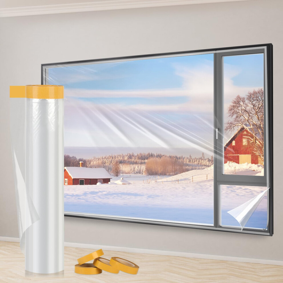 Yotache Window Insulation Kit 2.4M X 10M Long Indoor Window Shrink Film, Pof Insulating Shrink Film For Windows, Draught Excluder Waterproof Dust 5051222376737
