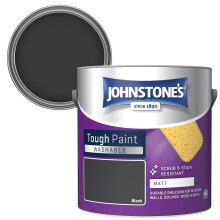 Johnstone's - Washable Paint - Black - Matt Finish - Emulsion Paint - Highly Durable - Stain Resistant - Non Toxic & Low Odour - 12m2 Coverage per