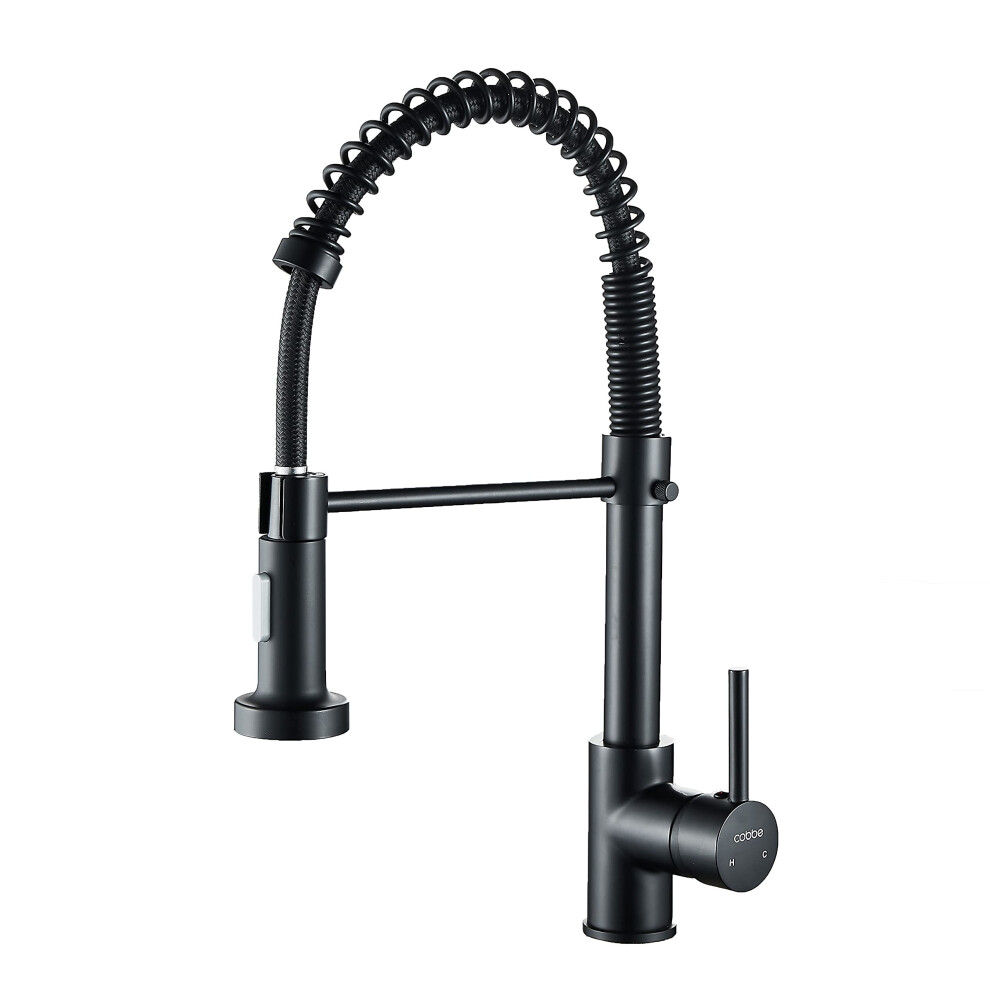 Cobbe Kitchen Sink Mixer Tap, Spring Kitchen Taps With Pull Down Sprayer, Commercial Kitchen Faucet Single Handle Lever, High Arc Swivel 360? 2 Spray 5051221770864