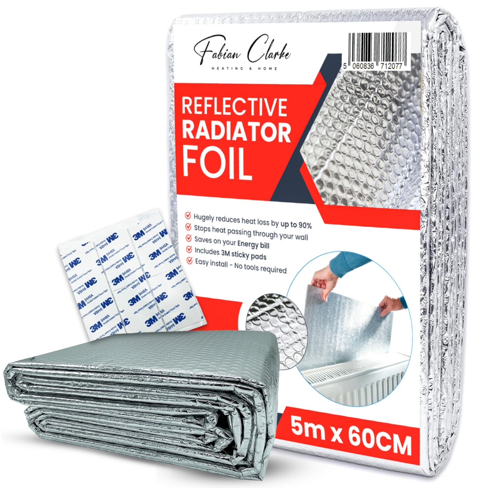Radiator Foil Reflector Roll 5M X 60Cm ? Heat Reflective Radiator Foil Panels And Insulation Sheet ? Radiator Reflector Foil For Behind Radiators ? 5051221769592