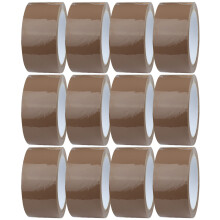 Crimson Starfish 12 x Brown Packaging Tape Rolls 48mm x 66m | Packaging Tape for Packing Parcels, Boxes, Postage, Moving House | Adhesive Parcel &