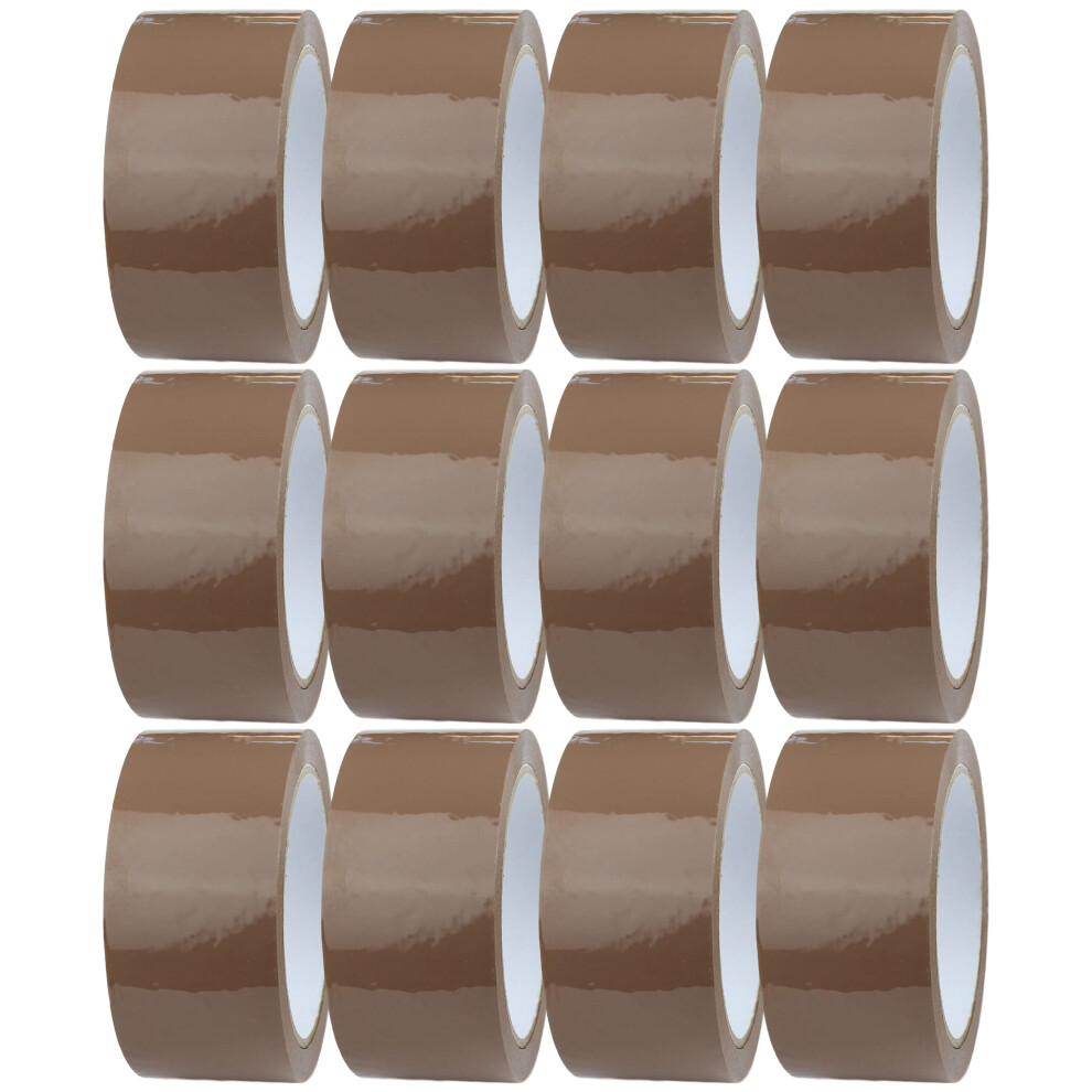Crimson Starfish 12 X Brown Packaging Tape Rolls 48Mm X 66M | Packaging Tape For Packing Parcels, Boxes, Postage, Moving House | Adhesive Parcel & 5051222397084