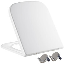 Mass Dynamic Square Toilet Seat- with Soft Close & Quick Release for Easy Cleaning, Universal Toilet Seat for Square Shaped Toilet Pans, Top Fixing