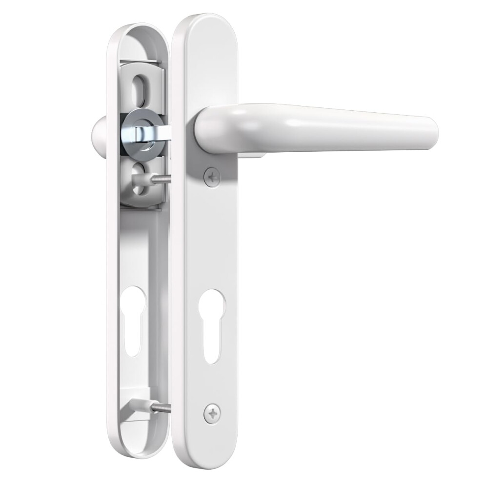 Bwintech 1 Set White Upvc Door Handle Set, 92Mm Backset,122Mm Screw Hole Distance, 210Mm Plate Length Front Door Handles For Upvc Door 5051221768151