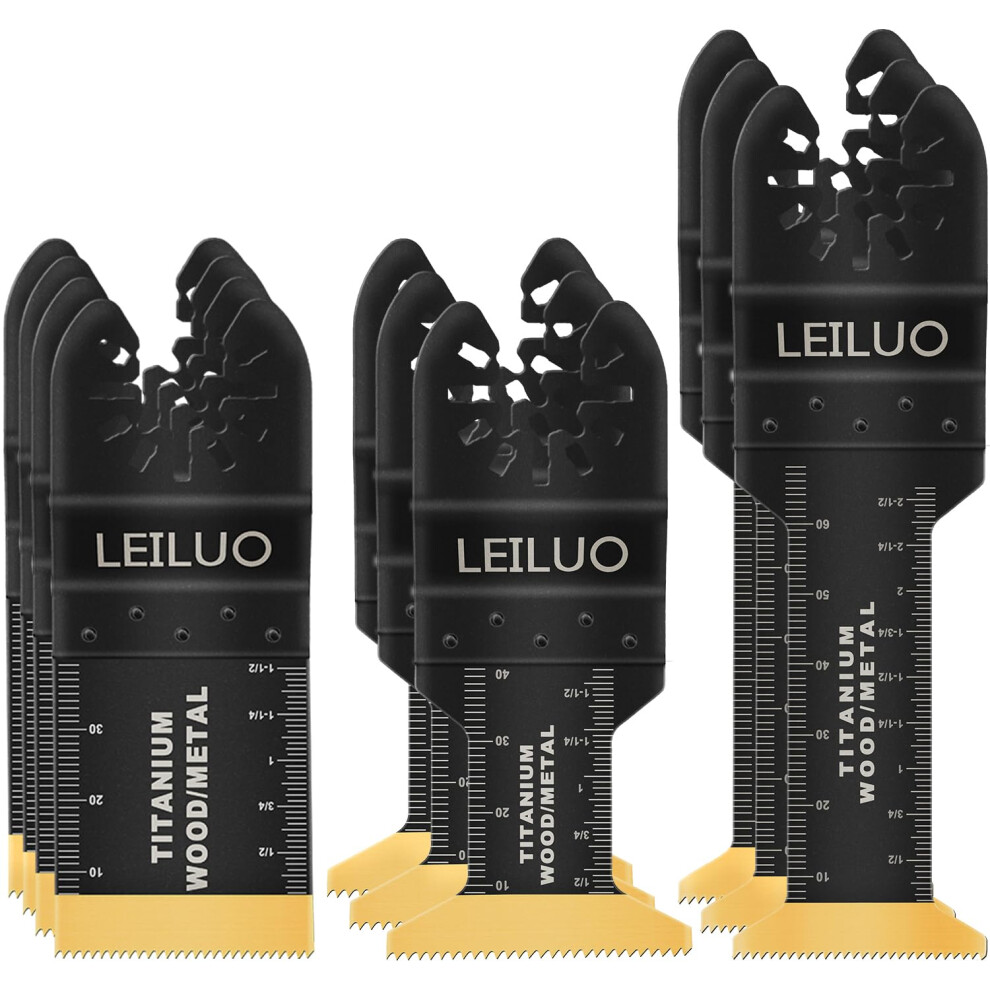 Leiluo 10 Pcs Titanium Oscillating Multitool Blades For Wood And Nails Compatible With Dewalt Makita Ryobi And More 5051221769547