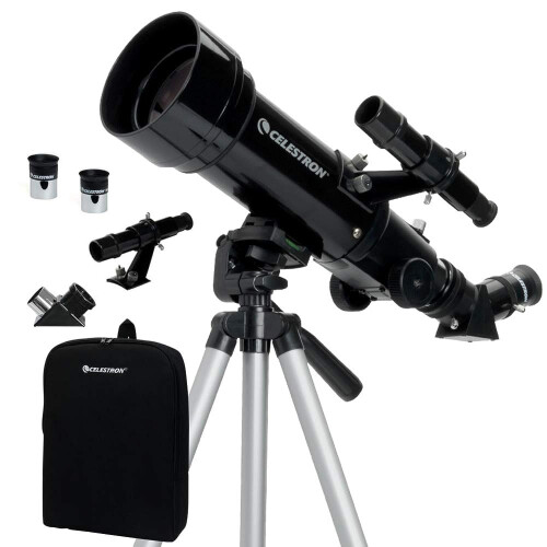 Celestron Celestron 21035 Travel Scope 70 Portable Refractor Telescope Kit with Backpack, Black