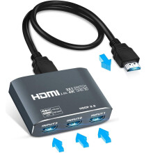4K@60Hz HDMI Switch,?Updated Aluminum HDMI Switch 2.0b ?,3 in 1 Out HDMI Switcher Selector,Supports 4K 60HZ,HDCP 2.2, HDR 10, 18Gbps,3D,Game