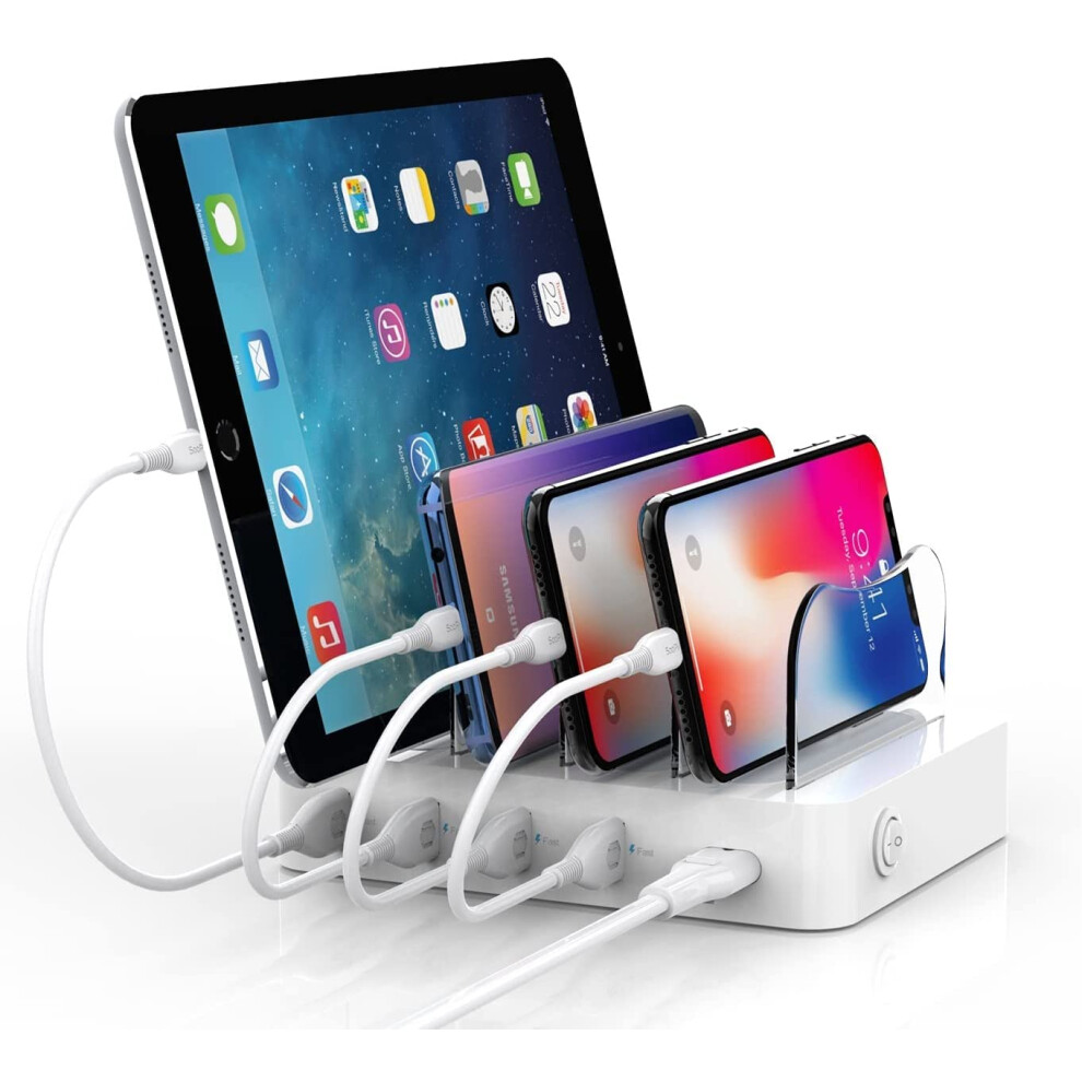 Soopii Charging Station For Multiple Devices, 4-Port Charger Station With 4 Charging Cables Included,Charge Station For For Phones And Other 5051222425077