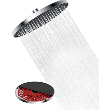Hibbent Self-Cleaning Rainfall Shower Heads, Fixed Rainfall Shower Head 10 Inch, Round Powerful High Pressure Overhead Shower Head with self-Cleaning