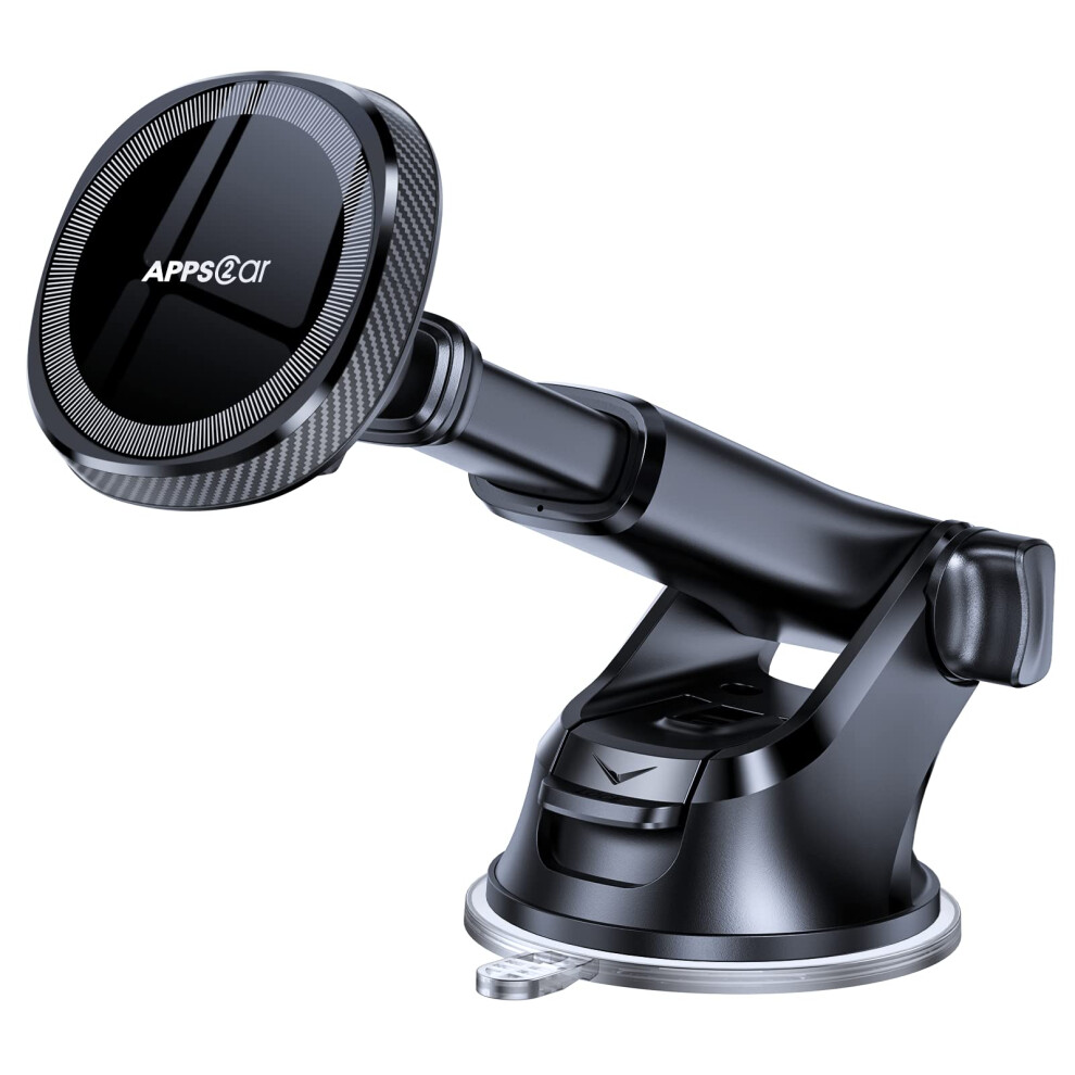 Apps2car Car Phone Holder For Magsafe, 17 N52 Magnets Suction Windscreen Dashboard Magnetic Phone Car Mount, Universal Iphone Car Holder Compatible 5051222427651