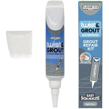 Floor-Fix Pro - Twist & Grout Repair Kit - Premixed & Waterproof Fast Tile Grout Reviver - Bathroom, Shower, Kitchen (Light Grey)