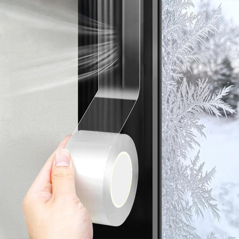 Wordmouk Waterproof Sealing Tape 5 Cm X 20 M Transparent Adhesive Window Weather Seal And Savetape For Winter Window Draft Isolation Sealing Film 5051221772363