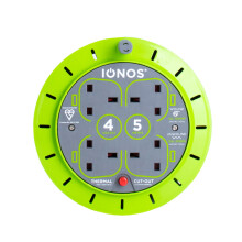 IONOS 4 Socket Cable Reel, 5m, Green, 13 Amp, Thermal Cut Out, Heavy Duty, Outdoor Extension Lead, Ideal for DIY, Workshop, Garden, Home Use