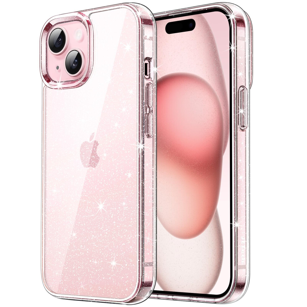 Jetech Glitter Case For Iphone 15 Plus 6.7-Inch, Bling Sparkle Shockproof Phone Bumper Cover, Cute Sparkly For Women And Girls (Clear) 5051221775401