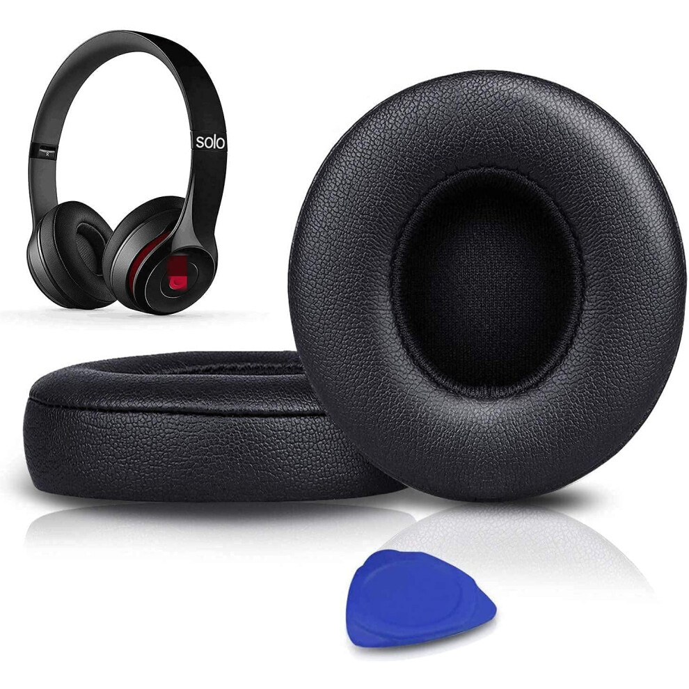 Solowit Earpads Cushions Replacement For Beats Solo 2 & Solo 3 Wireless On-Ear Headphones, Ear Pads With Soft Protein Leather, Added Thickness - 5051221777269